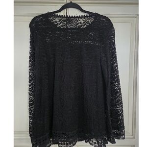 Chic Black Lace Women's Blouse